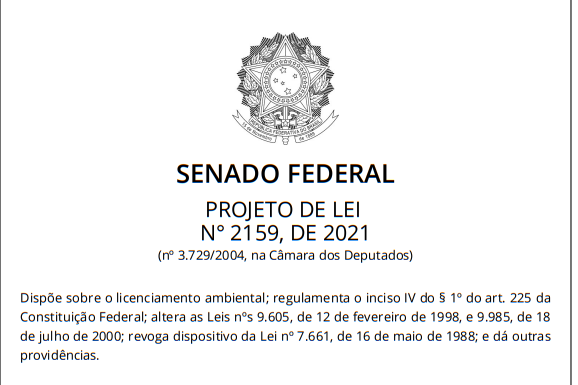 Nota de repúdio do SINTARQ à PL n.º 2.159/2021
